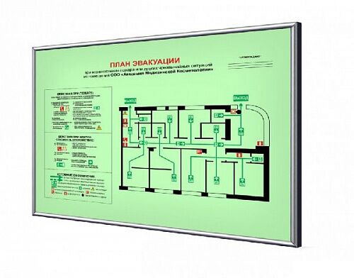Стандартный план эвакуации (60х40см) картинка подробная